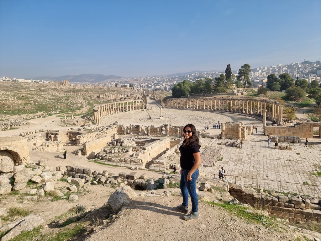 oval plaza jerash ruins