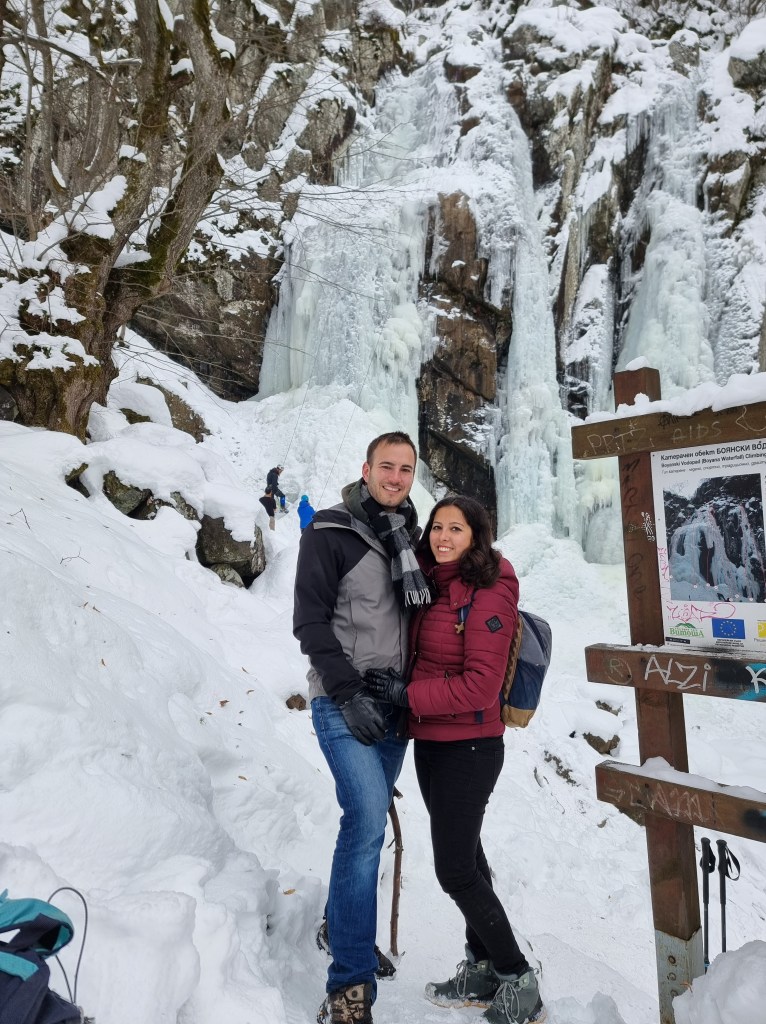 Boyana waterfall in winter